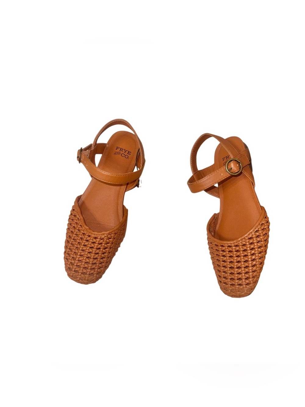 NEW TAGS FRYE & co brown braided sandals women’s shoes size 6 - Picture 3 of 11